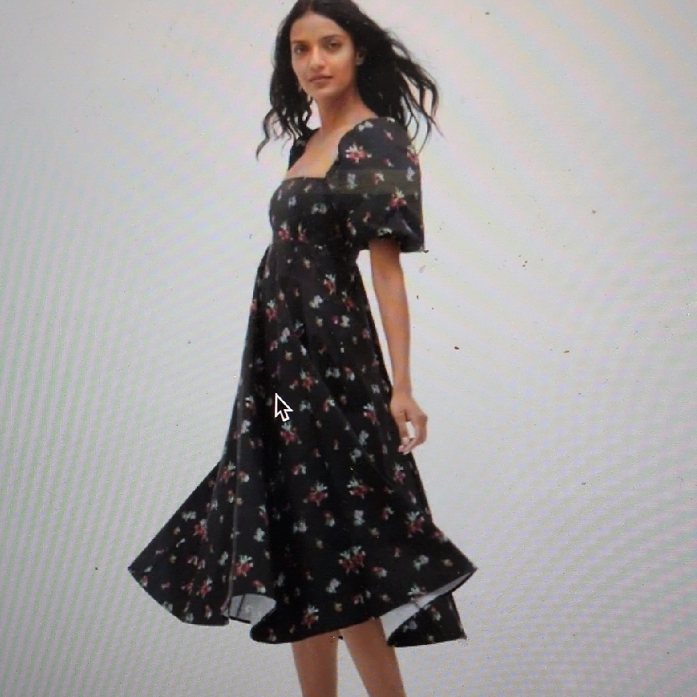 Hill House Black Floral Matilda Nap Midi Dress